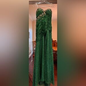 Party Time Formals Green Strapless Prom Dress
